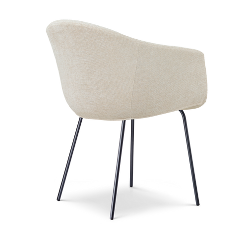 Nolon Nora-Otis Eetkamerstoel Cotton Beige - met Armleuning - Zwart - vtwonen shop