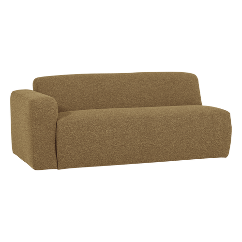 WOOOD 2-zits bank arm links Mojo Base - Bouclé - Geel/Bruin - 74x185x97