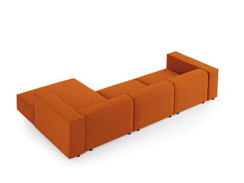 Cosmopolitan Design rechter hoekbank Arendal 4-zits, flueel, terracotta - 166x284x70cm