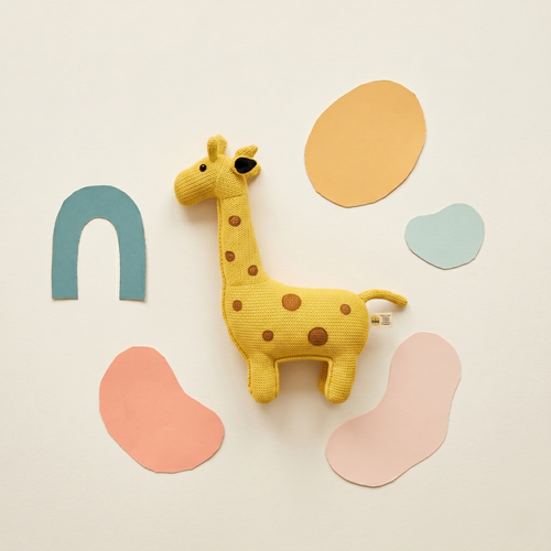 Pintado & Lacado knuffeldier Giraffe - geel - 40 cm
