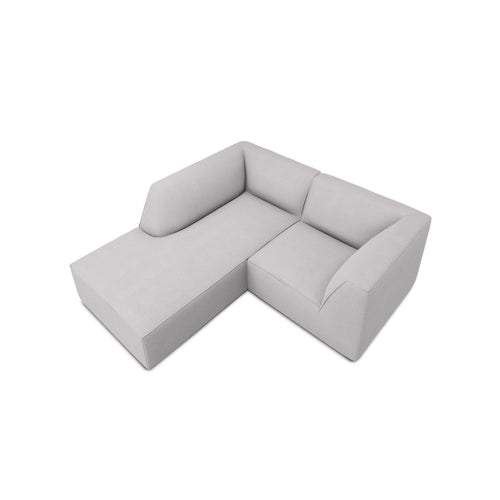 Cosmopolitan Design - Modulaire hoekbank links Siena 3-zits, structurele stof lichtgrijs - 180x186x69cm