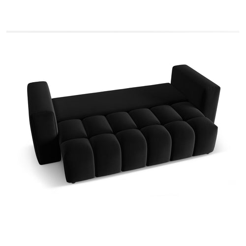 Cosmopolitan Design - Slaapbank met opbergdoos Verona 3-zits, flueel zwart - 98x252x85cm
