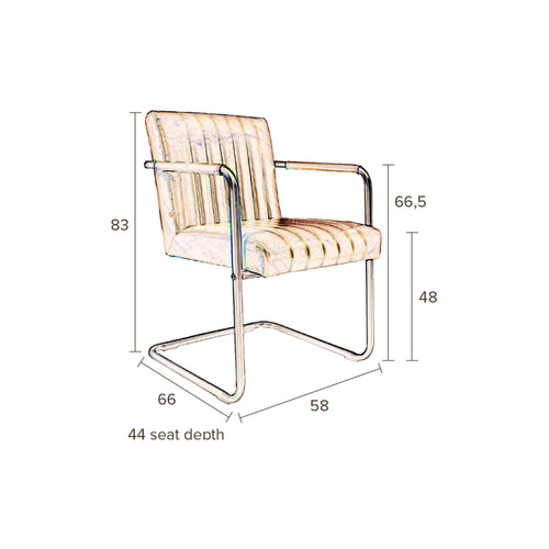 Dutchbone Stitched Eetkamerstoelen met armleuning Kunstleer Donker Grijs - Set van 2 - vtwonen shop