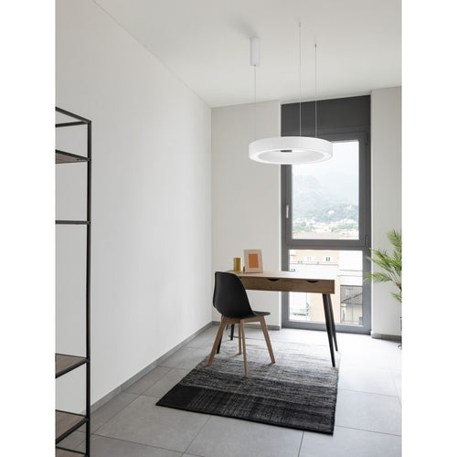 Merano Hartford Geïntegreerde LED Hanglamp Plafondlamp Sandy White Aluminium LED 50W 2733Lm 2700K - 4000K + Afstandsbediening