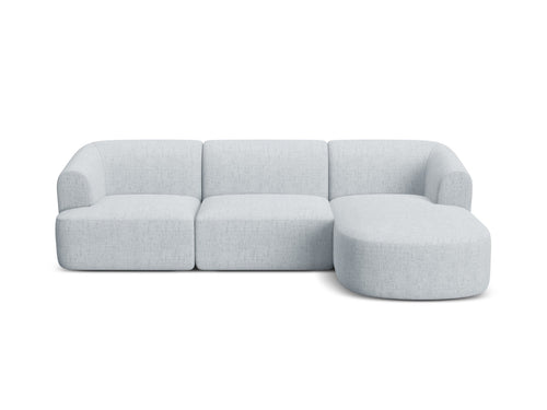 Cosmopolitan Design Modulaire hoekbank rechts Campi 4-zits, structurele stof lichtgrijs - 156x256x70cm