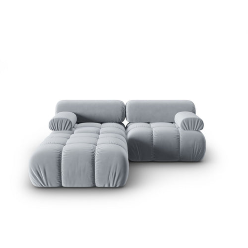Cosmopolitan Design - Modulaire bank Cortina 3-zits, flueel lichtblauw - 188x188x70cm