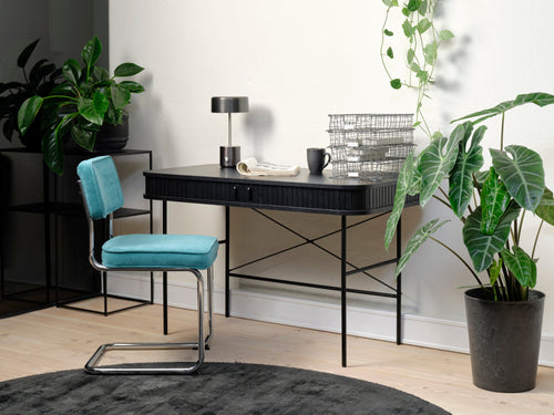 Rebellenclub Eetkamerstoel Luxor - Set van 4 - Blauw RibstofÊ - vtwonen shop