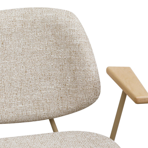 Furnhouse eetkamerstoelen armleuning Sofia - Beige - Stof (Bouclé) - Set van 2