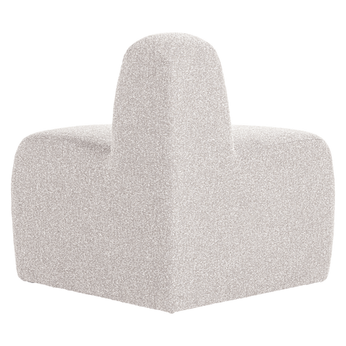WOOOD eetbank hoek rond rugleuning Mojo - Bouclé - Ecru Melange - 83x100x74