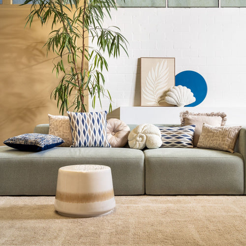 TULA - kussenhoes 45x45 cm - golvend patroon - Dark Denim - blauw