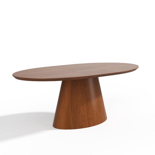 Premium Interiors - Uitschuifbare eettafel EBEN - multiplex licht walnoot 200cm