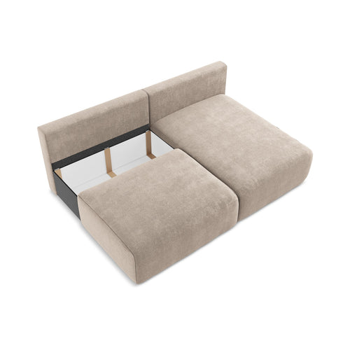LaMiaSofa hoekbank rechts Ostia - chenille stof - donkerbeige - 210x149x79
