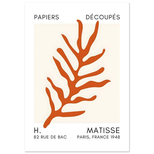 Artfulprints Poster met Lijst Matisse – Ocean flora orange   - 50x70 cm - Oranje