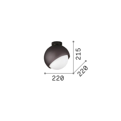 Ideal Lux BLOOM 22 cm bolvormige plafondlamp van messing, 1x E27 fitting