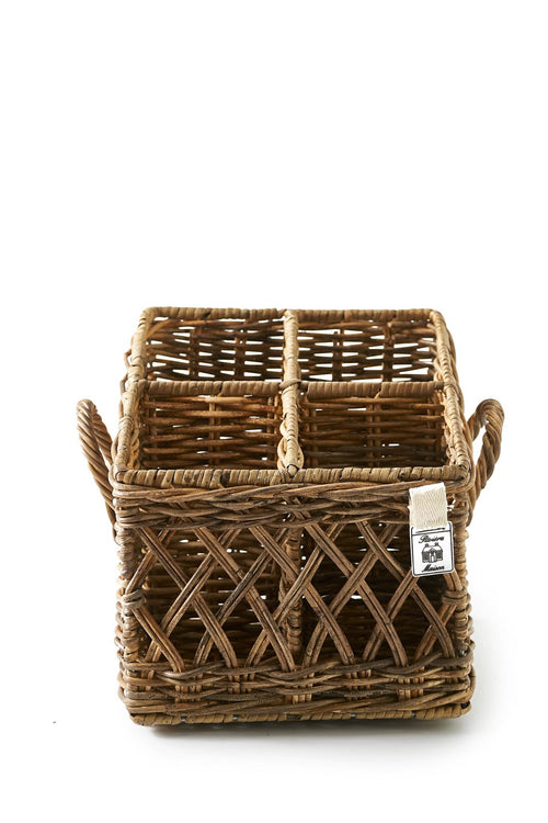 Rivièra Maison Rustic Rattan Couvert Basket Square - Rattan - Bruin - vtwonen shop