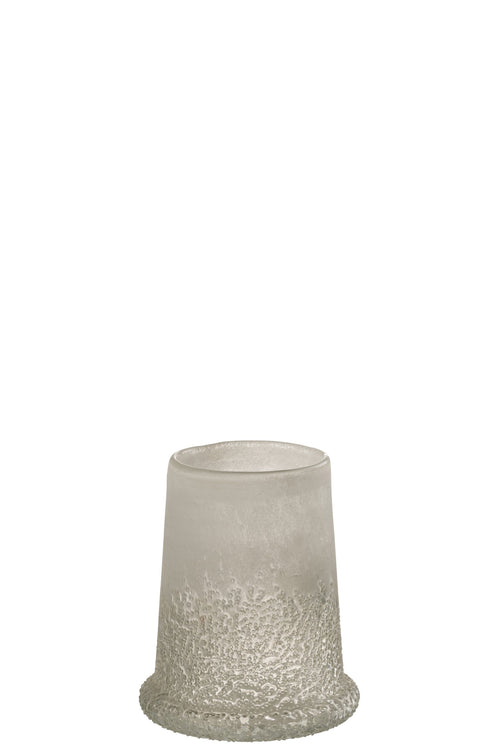 J-Line windlicht suiker - glas - wit - medium