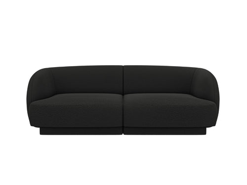 Micadoni Bank Miley 2-zits, boucle zwart - 90x180x70cm