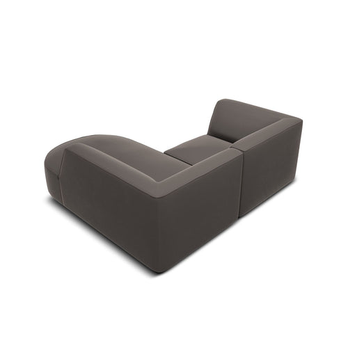 Cosmopolitan Design - Modulaire hoekbank rechts Siena 3-zits, flueel donkergrijs - 180x186x69cm