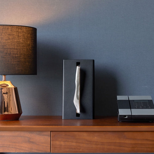 Yamazaki Vertical Tissuebox - Tower - Zwart - vtwonen shop