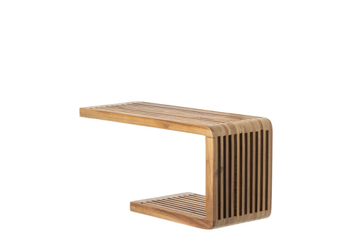 J-Line Wandrek met latten - gerecycled hout - naturel - small