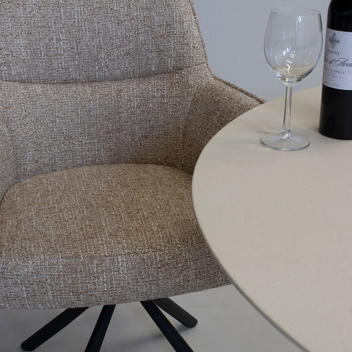 DÉJA Living Eetkamerstoel Zayn - Taupe/Zwart - Draaibaar - Set van 2 - vtwonen shop