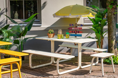 MaximaVida metalen picknicktafel Max ivoor - 150 cm - vtwonen shop