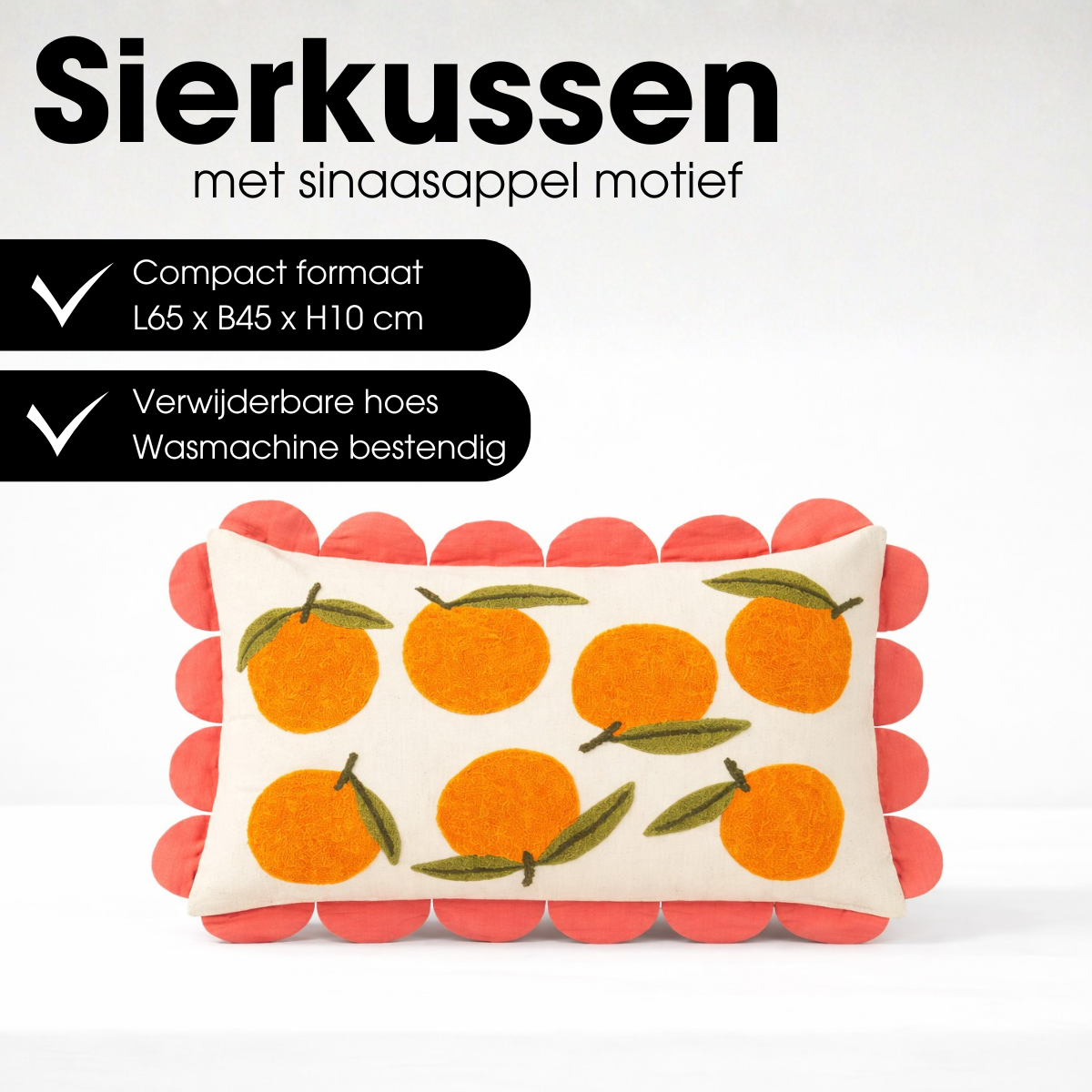 Set Van 2 Katoenen Kussenslopen 65x65cm – Superzacht Premium Jersey, Envelopsluiting, Ademend En Hypoallergeen, Oranje
