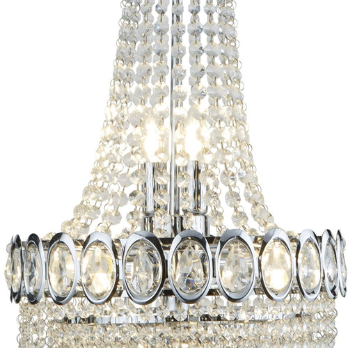 Searchlight hanglamp Louis - 6 lichts - 40  x 128   cm - chroom