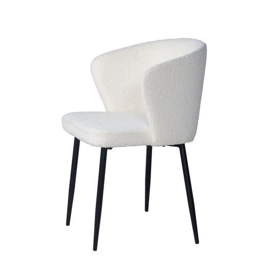 Giga Meubel Eetkamerstoel Juliette - Stof - Wit - Set van 2 - vtwonen shop