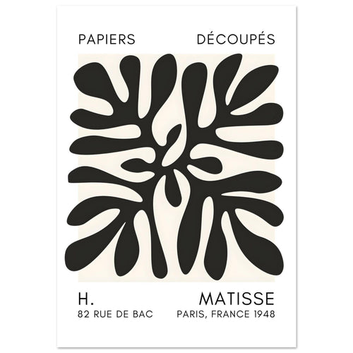 Artfulprints Poster met Lijst Matisse - Deep ocean black   - A4 21x29.7 cm - Zwart