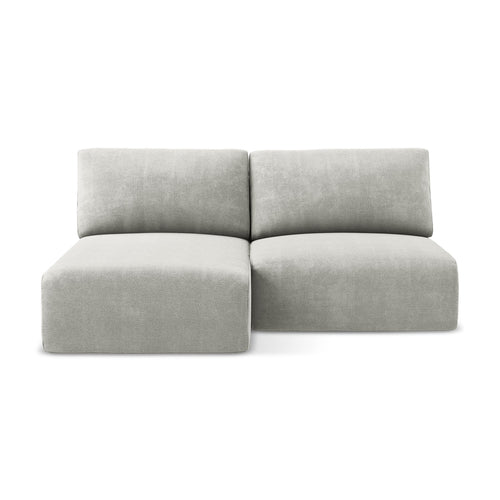 LaMiaSofa hoekbank links Ostia - chenille stof - lichtgrijs - 210x149x79