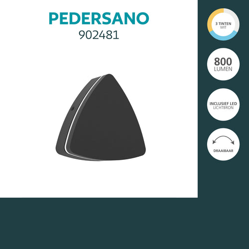 EGLO wandlamp buiten Pedersano - zwart