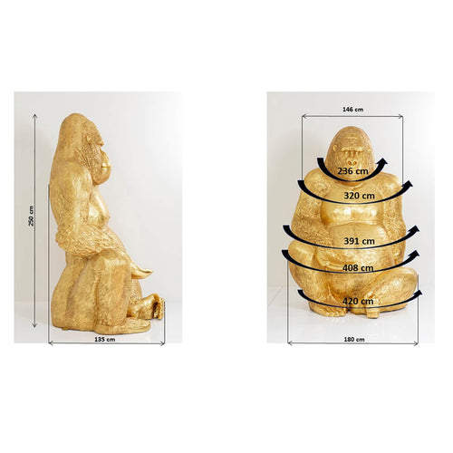 Kare Design Woonaccessoires gorilla XXL 249cm goud - vtwonen shop