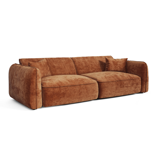 Premium Interiors - Bank LOMI - gewaafd fluweel terracotta 235cm