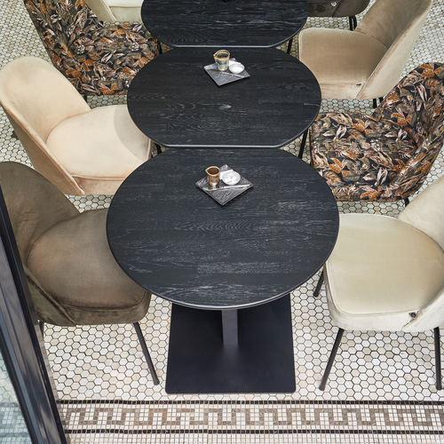 WOOOD vierkante buisvoet bistro - Metaal - Zwart - 72x50x50 - vtwonen shop