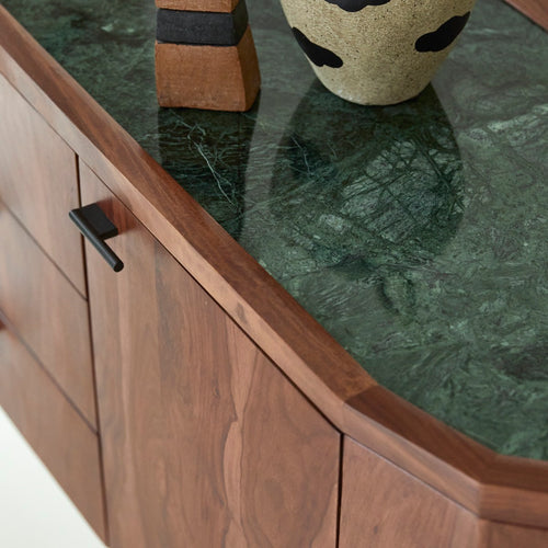 Tikamoon Massief palissander en marmeren buffet 175 cm - Bruin - vtwonen shop