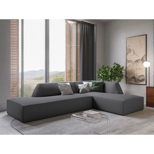 Cosmopolitan Design - Modulaire hoekbank rechts Siena 4-zits, structurele stof grijs - 180x273x69cm