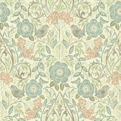 ESTAhome behang bloemen en vogels in art nouveau stijl meerkleurig 53 cm x 10.05 m 139323