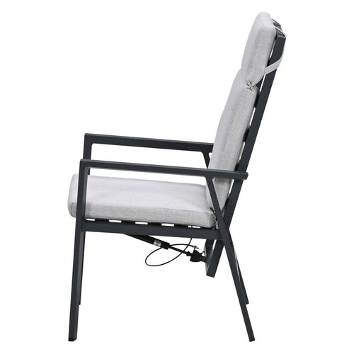 Garden Impressions Kasper tuinstoel verstelbaar donker grijs - 4 stuks