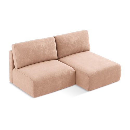 LaMiaSofa hoekbank rechts Ostia - chenille stof - perzik - 210x149x79