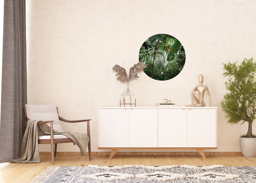 Sanders & Sanders zelfklevende behangcirkel tropische jungle bladeren groen Ø 70 cm 601100