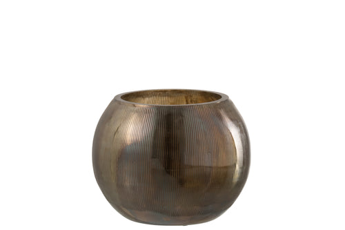 J-Line windlicht Lijnen - glas - donkerbruin - large - vtwonen shop