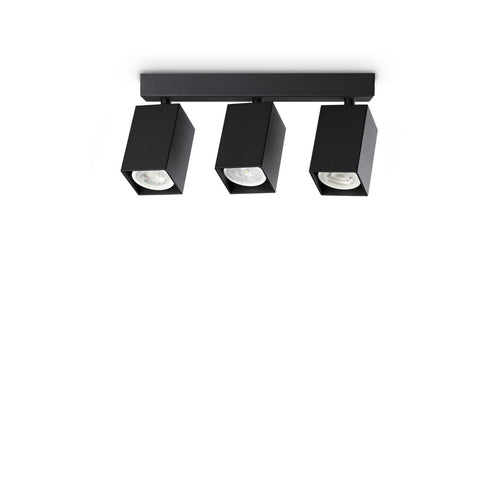 Ideal Lux DYNAMITE Vierkante plafondspotbalk zwart 3x GU10