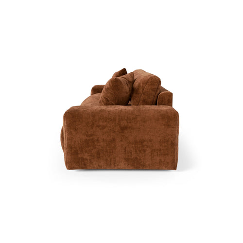 Premium Interiors - Bank CHEER - gewaafd fluweel terracotta 220cm