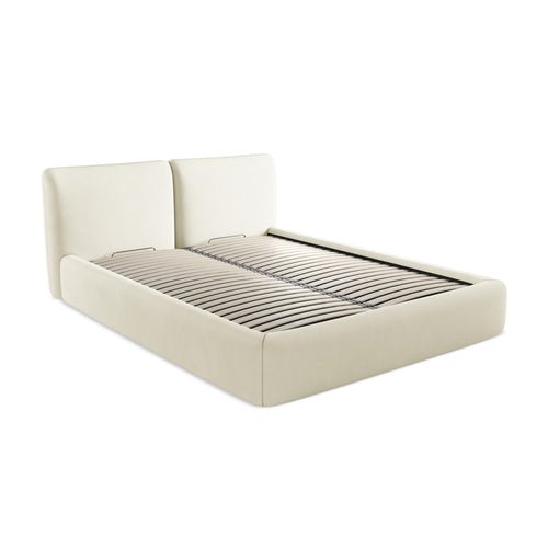 LaMiaSofa Bed met opbergruimte Milano - chenille stof - beige - 180x228x82