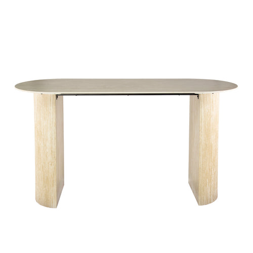 Giga Meubel Bartafel Romano - Ovaal Keramiek Travertin - 178x70x92cm - vtwonen shop