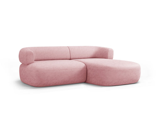 Micadoni rechter hoekbank Jenny 5-zits, chenille roze - 145x200x73cm