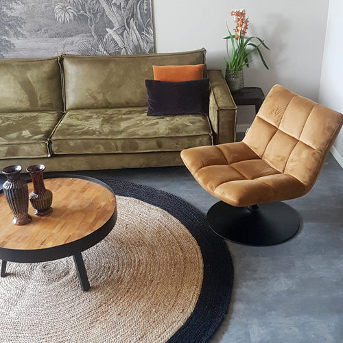 Mrcarpet Rond jute vloerkleed Naturel/antraciet 160cm - vtwonen shop