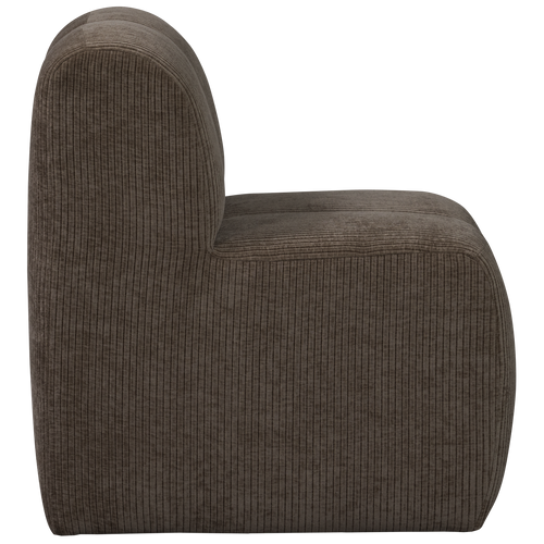 WOOOD eetbankje 84cm met rugleuning Mojo - Ribstof - Bruin - 88x84x73 - vtwonen shop