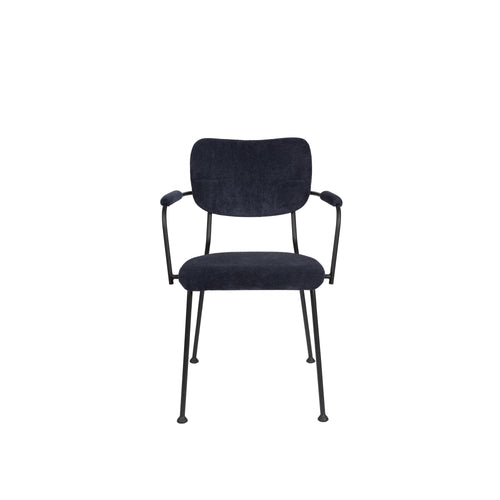 Zuiver Benson Eetkamerstoelen met armleuning Donkerblauw - Set van 2 - vtwonen shop